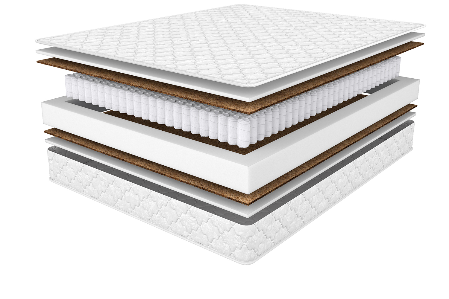 A visualization of the Oniks mattress in explosion format