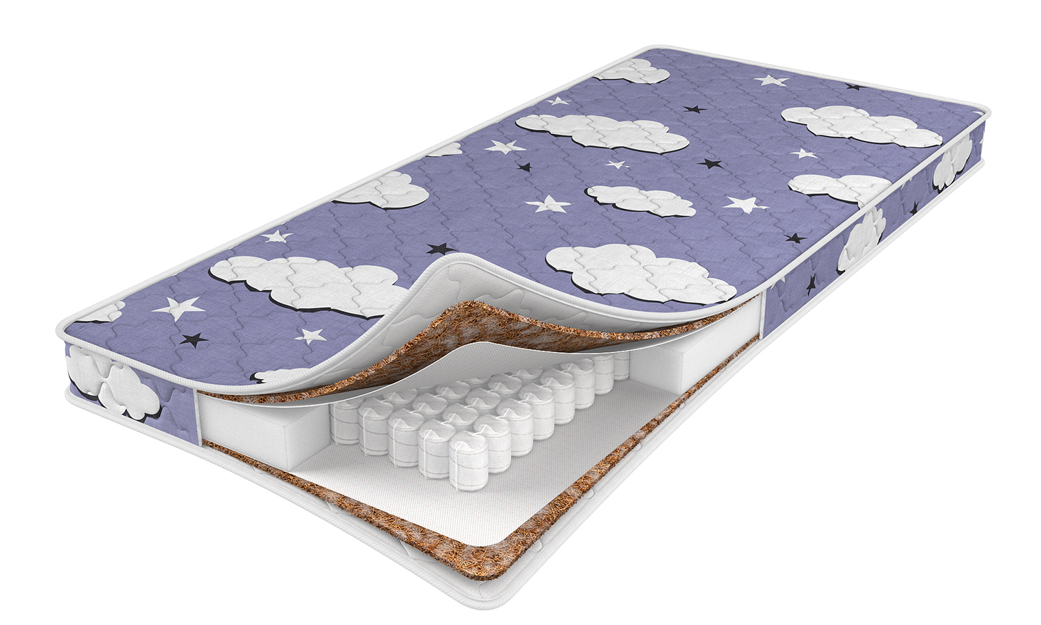 Visualization of the Kids mattress with a folded corner