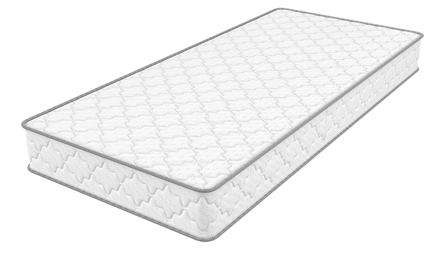 Visualization of a closed mattress in Jacquard fabric with gray piping