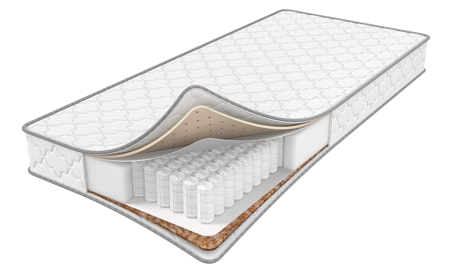 Visualization of a mattress with a folded corner