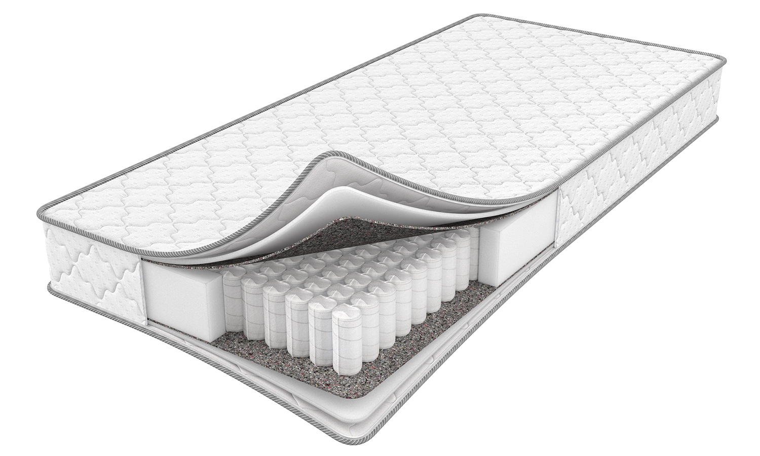 Visualization of a mattress with a folded corner