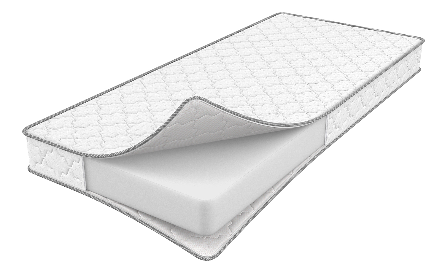 Visualization of a mattress with a folded corner