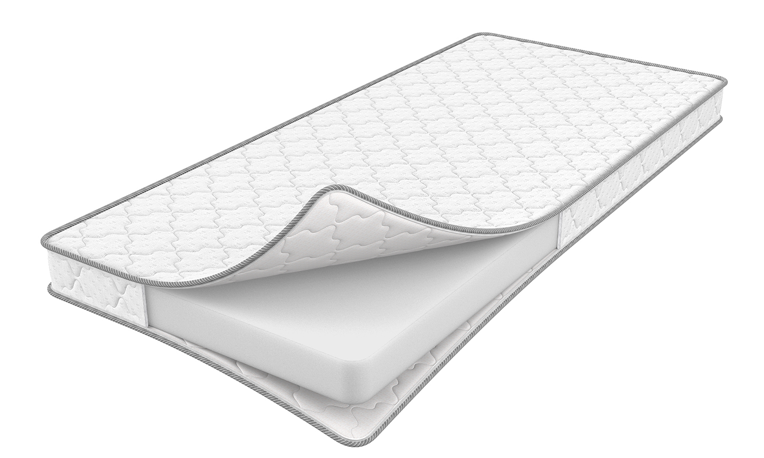 Visualization of a mattress with a folded corner