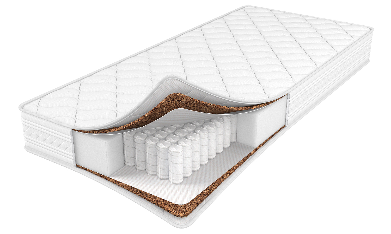 Visualization of a mattress with a folded corner