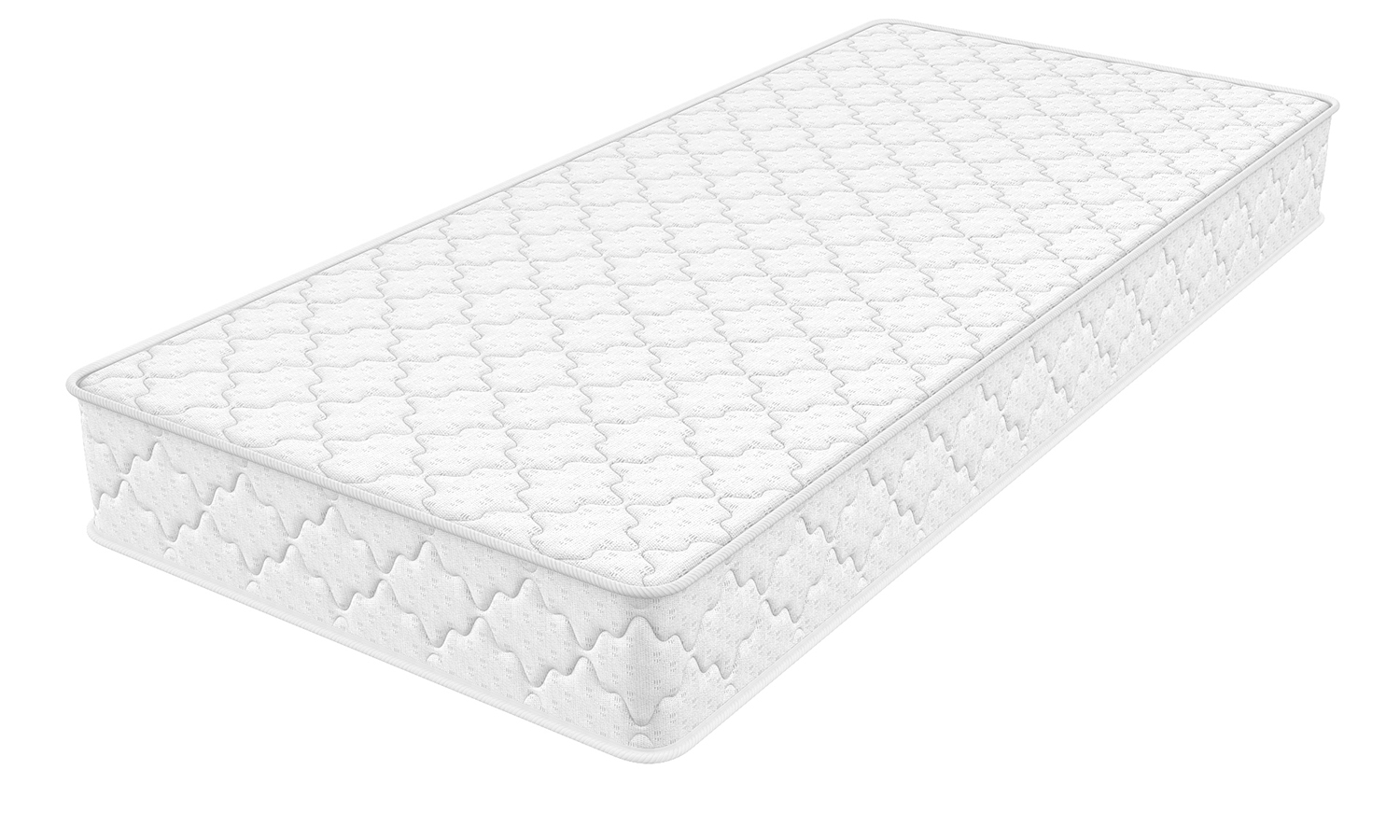 Visualization of a closed mattress in Jacquard fabric with white piping