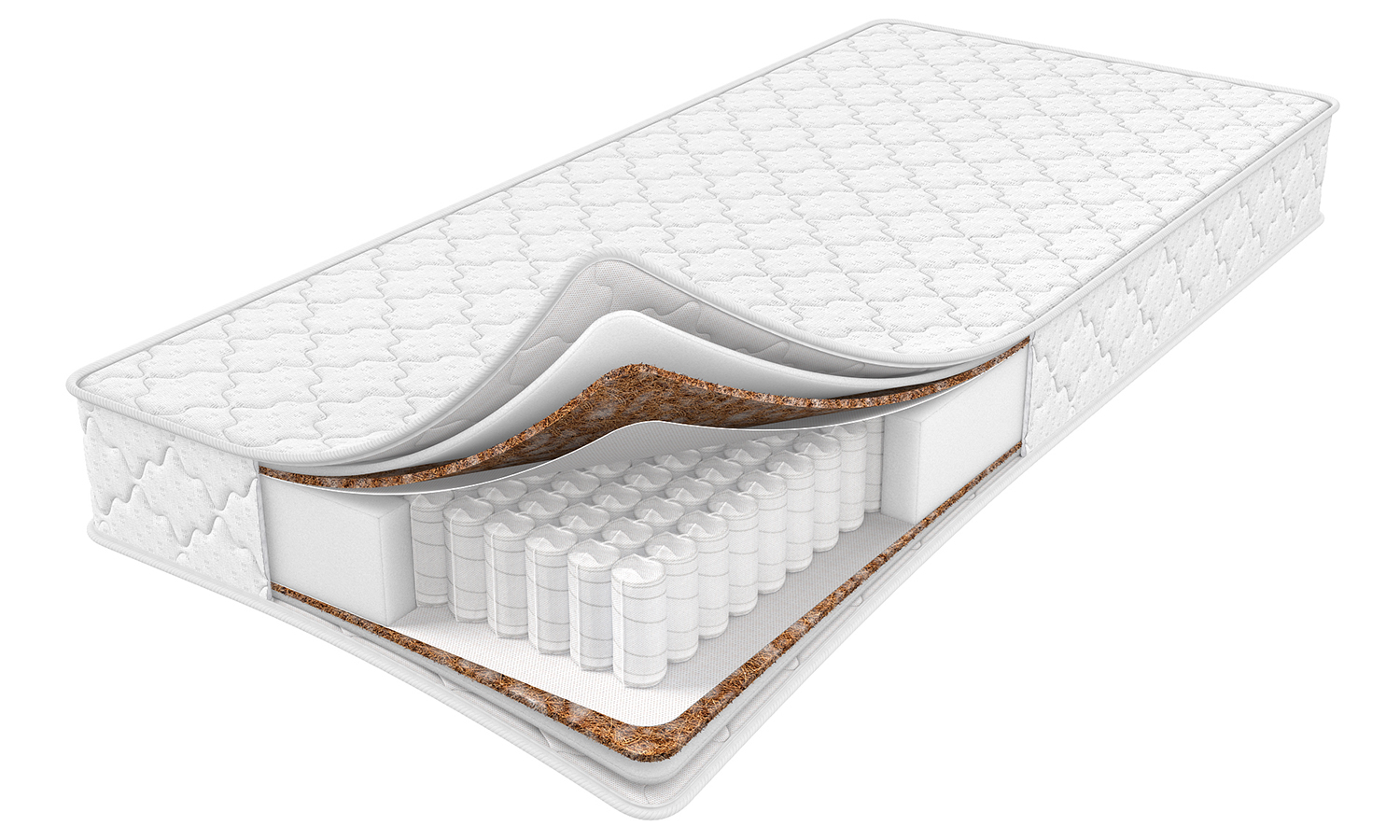 Visualization of a mattress with a folded corner