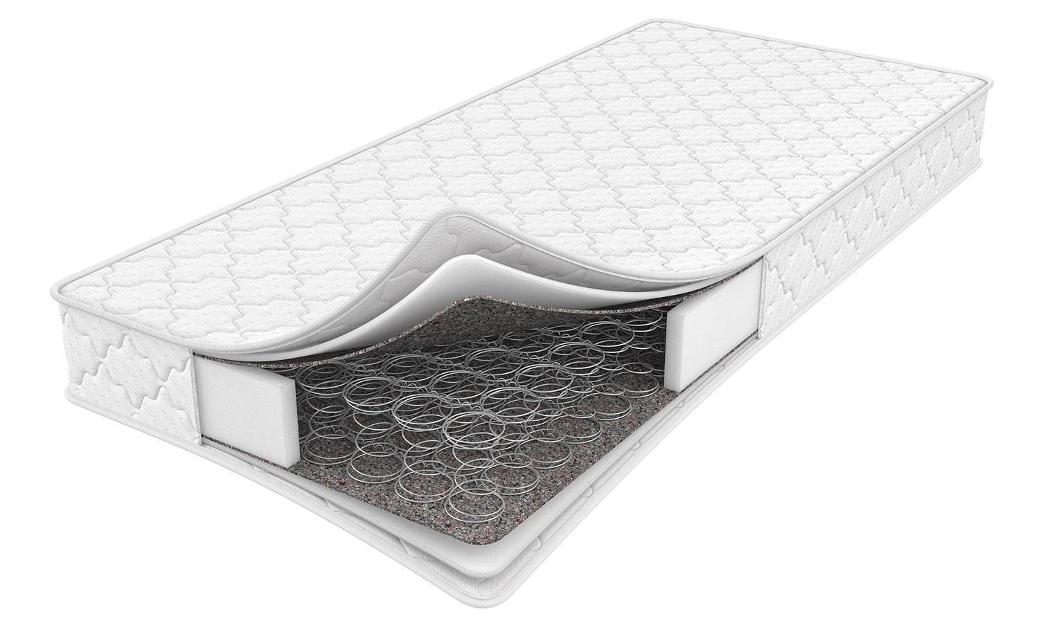 Visualization of a mattress with a folded corner