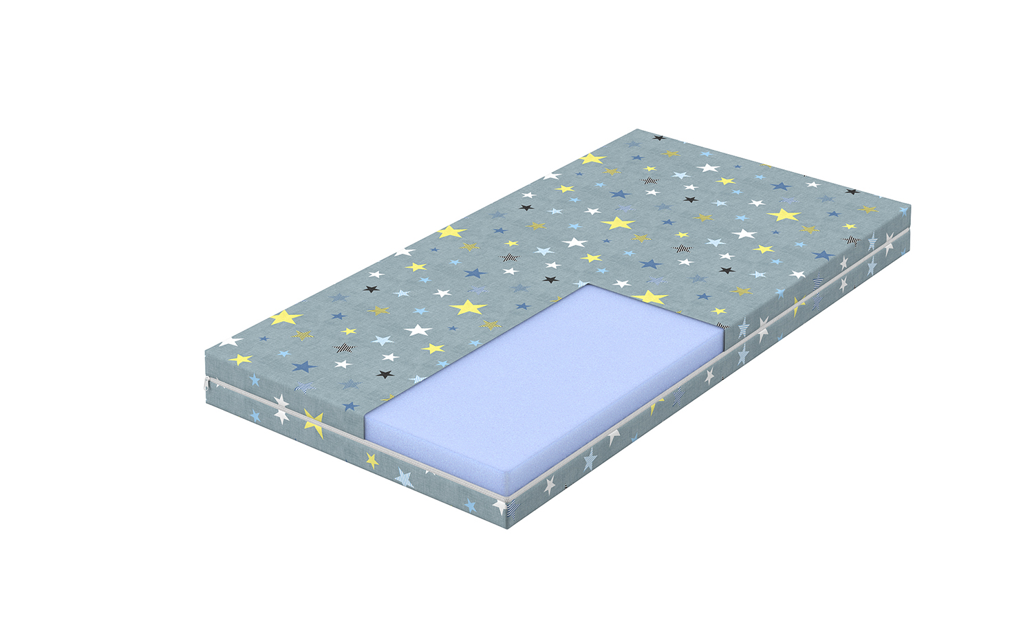 Visualization of a children's mattress in rectangular cross-section format