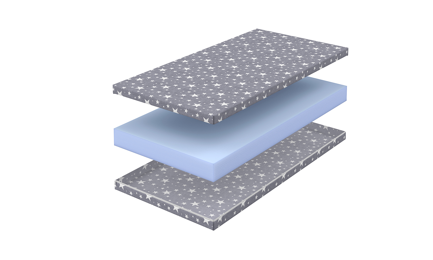 Explosion-sized rendering of a children's mattress