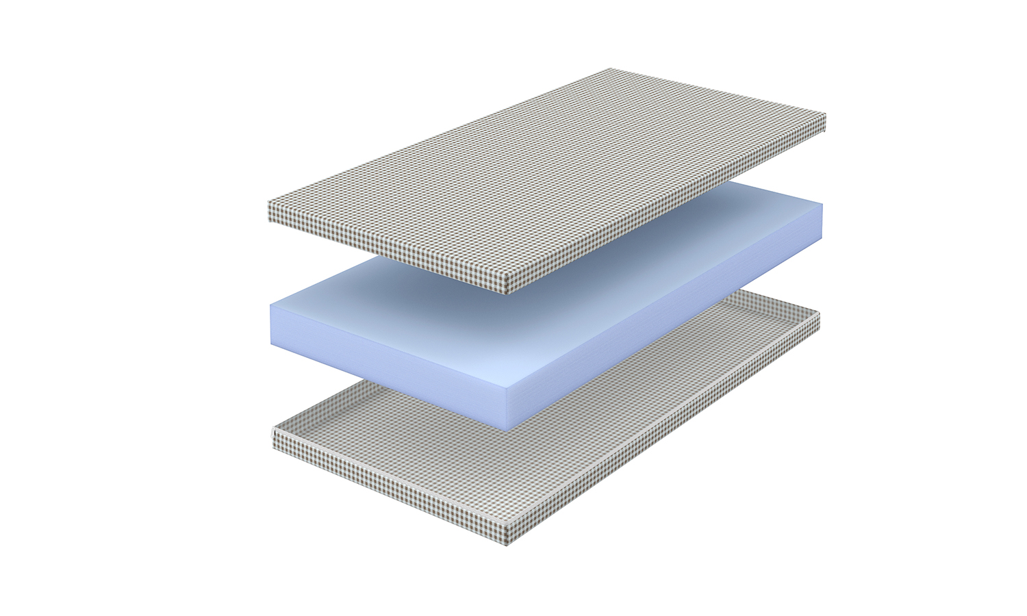 Explosion-sized rendering of a children's mattress
