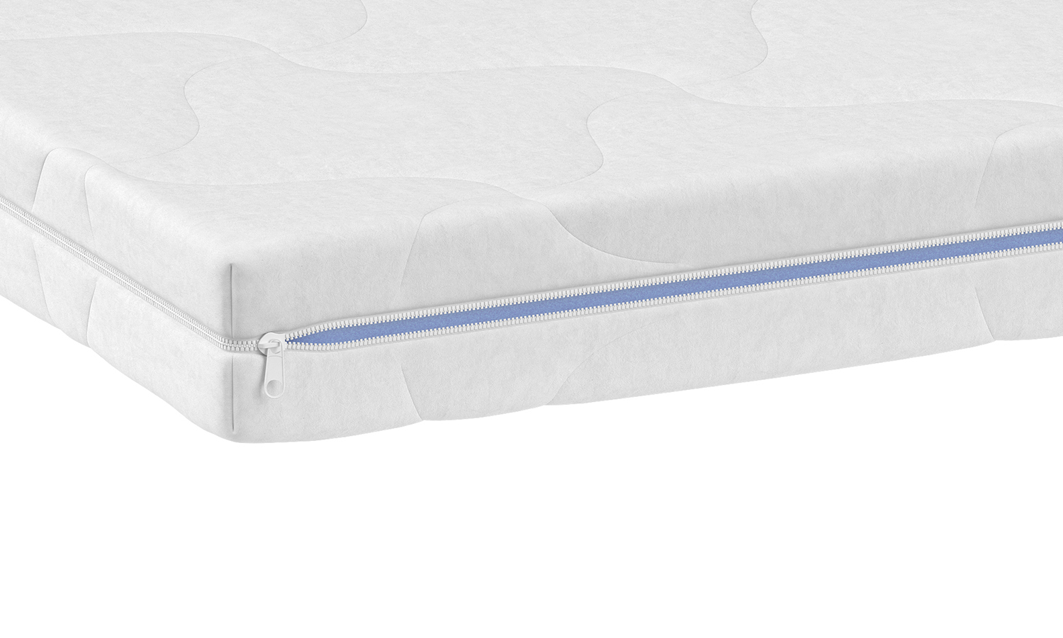 Close-up rendering of a children's mattress with a zipper