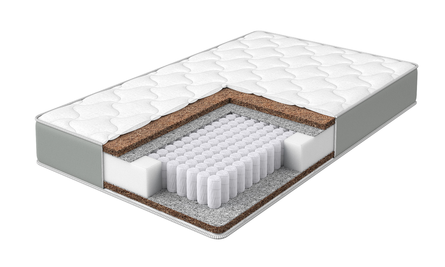 Visualization of a mattress in rectangular cross-section format